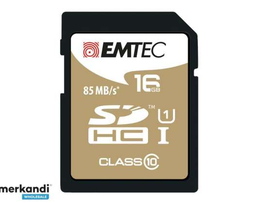 Emtec Speicherkarte SDHC 16GB UHS I 85MB/s Gold  CL 10
