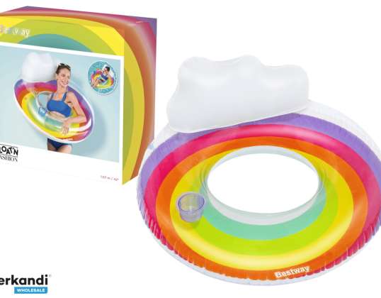 Φουσκωτό δαχτυλίδι κολύμβησης 107 cm Rainbow Bestway 43647