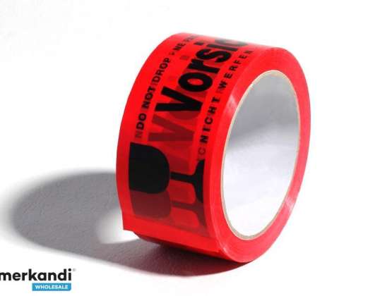 Adhesive tape 50mm/66 meters Silent CAUTION GLASS