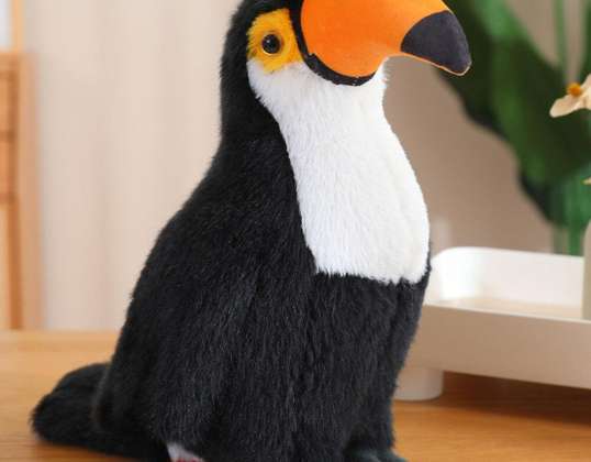 Plüschvogel Tukan Plüsch-Maskottchen Kuscheltier Weiß 30cm