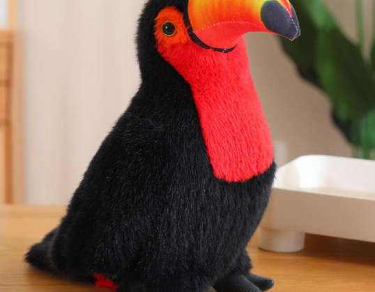 Plüschvogel Tukan Plüsch-Maskottchen Kuscheltier Rot 35cm
