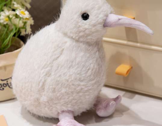 Peluche Kiwi Bird Peluche Mascota Peluche Blanco 17cm