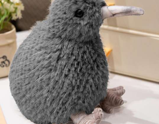 Plüsch Kiwi Vogel Plüsch Maskottchen Kuscheltier Grau 17cm