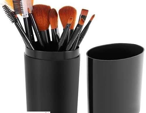 Pinceaux de maquillage 12 pcs noirs ensemble