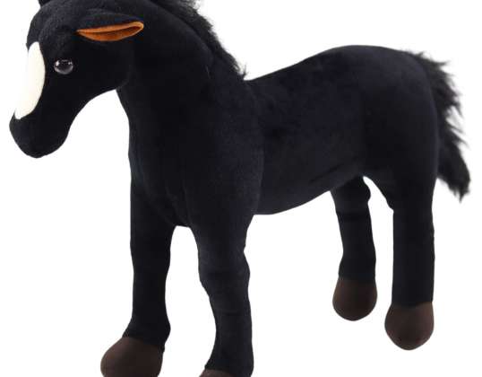 Plüsch Pferd Plüsch Maskottchen Kuscheltier Schwarz 40cm x 37cm