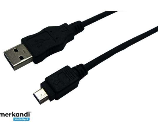 LogiLink USB 2.0-kontakt til 5-pinners mini USB 3m svart CU0015