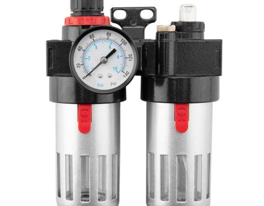 Luftbehandlingssett. filter. oljesmører og regulator. 1/2". metallhylse