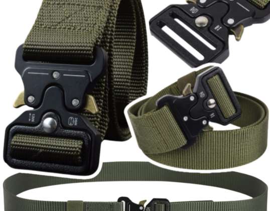 Cinto Tático Militar Webbing Preto 120 x 3.8cm