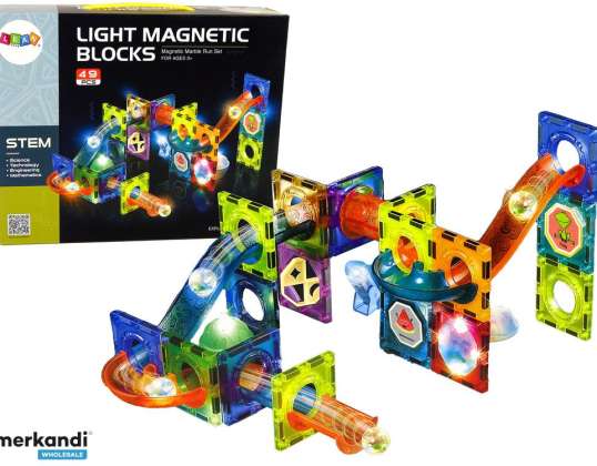 Glowing Slide For Balls Magnetic Blocks 49 Pieces