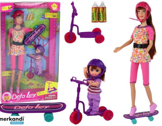 Poppen Set Lucy Roze Scooter Skateboard Helmen