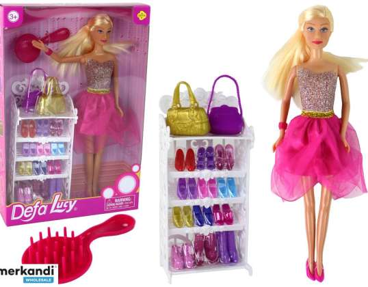 Doll Lucy Dress Pink Glitter Set Shoes