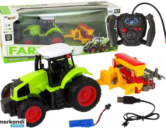 Landwirtschaftliche Fahrzeugzugmaschine mit Ballenpresse R/C 1:16 Grün