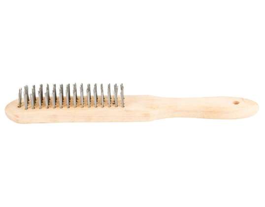 Wire Brush 4 Rows. Wooden Handle