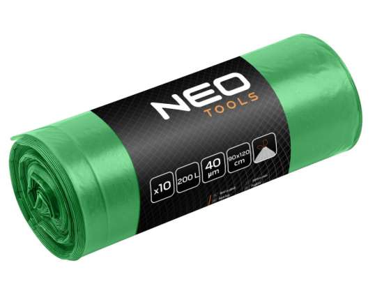 Worki na odpady 120 L. zielone z taśmą. 40 mic. 10 szt.