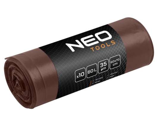 Afvalzakken 60 L. bruin. 35 mic. 10 st.