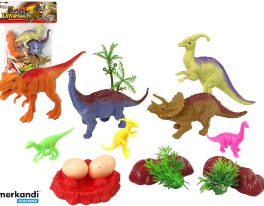 Set de Figuras de Dinosaurio con Accesorios 15 Piezas