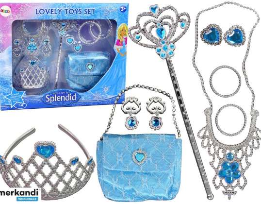 Kleine Prinzessin Set Krone Karnevalsball Blau Accessoires