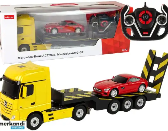 Grúa coche R/C Mercedes Benz 1:26 amarillo rojo