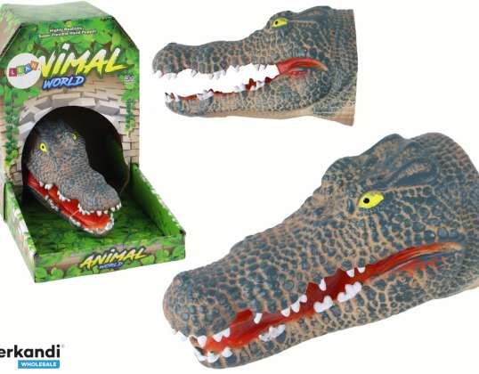 Krokodil Tier Handpuppe Grau