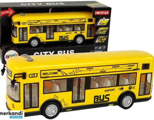 Autobus urbano giallo con azionamento a frizione 1:18