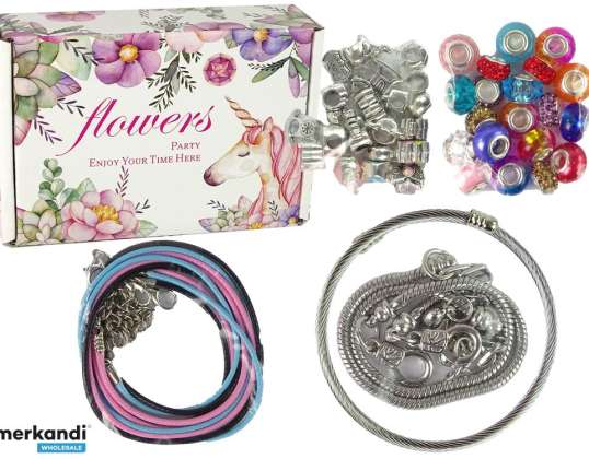 Bracelet Set. Chains and Colorful Beads for Jewelry