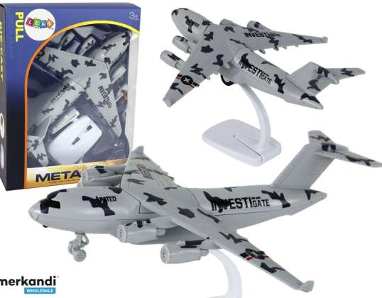 Grey Military Aircraft Camo UNITED Figurine HW 605