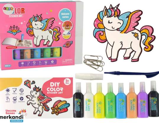 Autocolante pentru ferestre Mobilier Unicorn DIY 8 Culori Sclipici