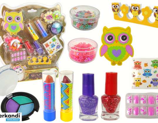 Conjunto de Maquiagem Decoração de Unhas Coruja