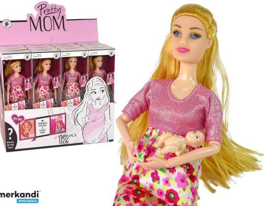 Schwangere Baby Doll Rosa Kleid Blumen