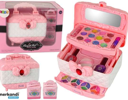 Conjunto de Beleza na Maleta Rosa Branca
