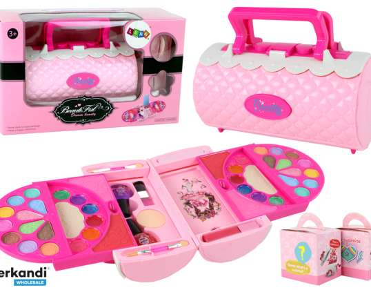 Schönheitsset zum Make-up im Koffer: Augenfarben Rosa