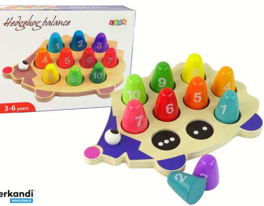 Erizo educativo de madera 10 peones coloridos