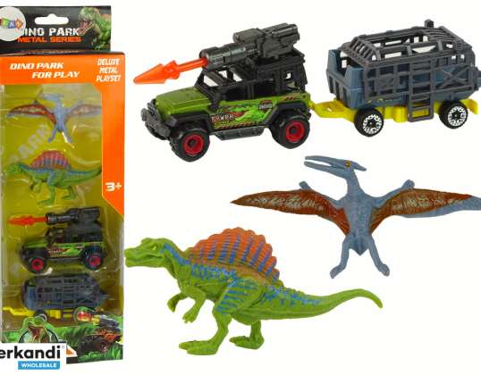 Dinozaury Zestaw Samochód Z Rakietą Przyczepa