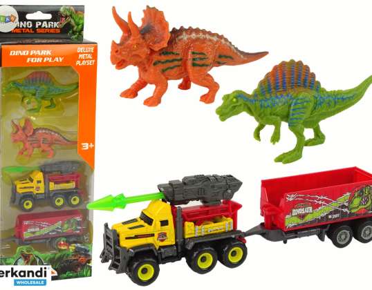 Dinosaurs Raketenauto-Set mit Anhänger Gelb