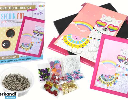 DIY Paillettes Pin Kit Lama Cadre Coloré
