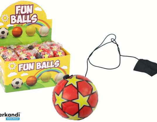 PU Fotball På Jojo Bounce Elastisk 6 cm Røde Stjerner