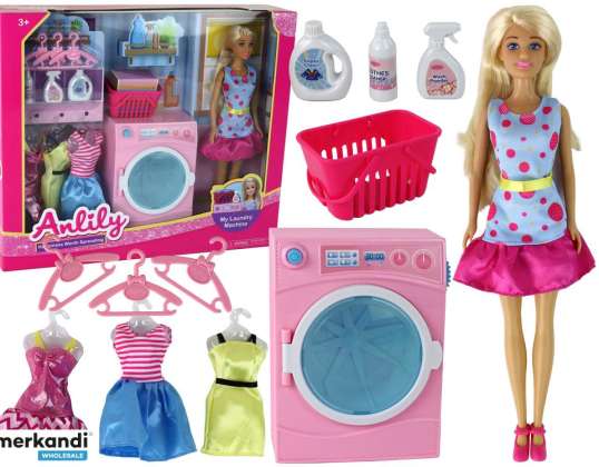 Anlily Doll skalbinių priedų rinkinys Skalbimo mašina XXL