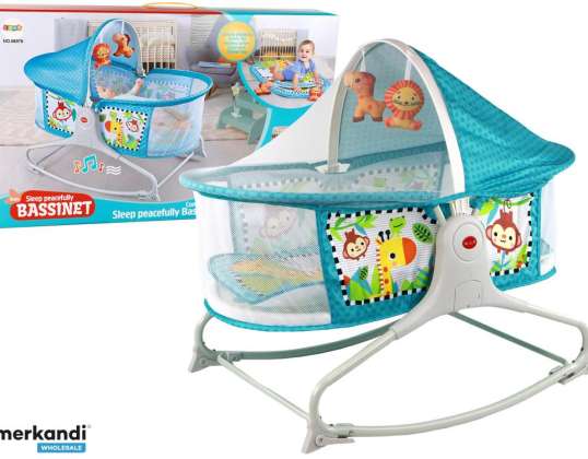 Multifunktionale Kinderbettwippe 2in1 Babymatte Sounds Vibrations Blau
