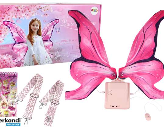 Schmetterlingsflügel Fee LED Melody Pink Set