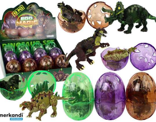 Egg Dinosaur Figur 3 Farger 9 cm