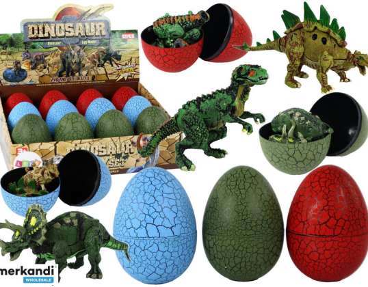 Egg Dinosaur Figur 3 Farger 9cm