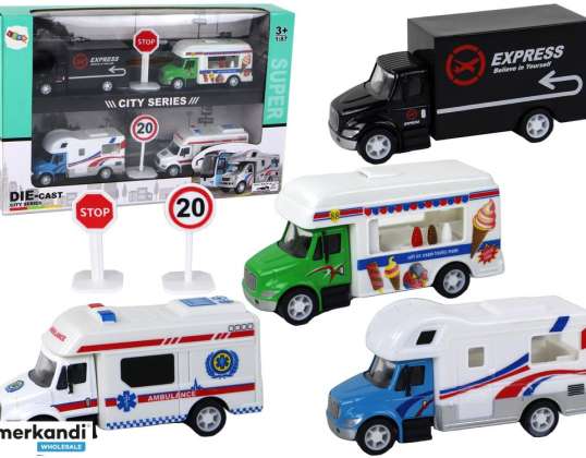 Camper Truck Ambulance IJssalon met wrijvingsaandrijving 1:87 A