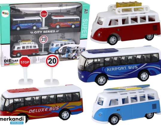 Bobiler Friksjonsbusser 1:87 4 stk