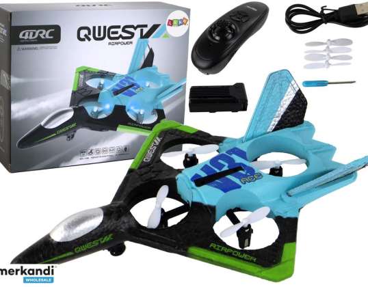Avión de combate R/C luces de colores azul