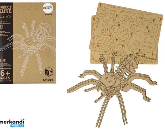 Drewniane Puzzle Przestrzenne 3D Pająk Składanka Edukacyjna 31 Elementów