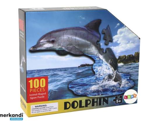 Puslespill 100 brikker Delfinmotiv Sjødyr