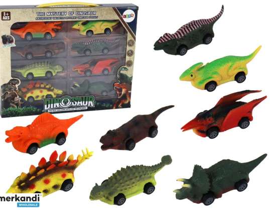 Lekebilsett Dinosaurer Fargerike Biler 8 Deler