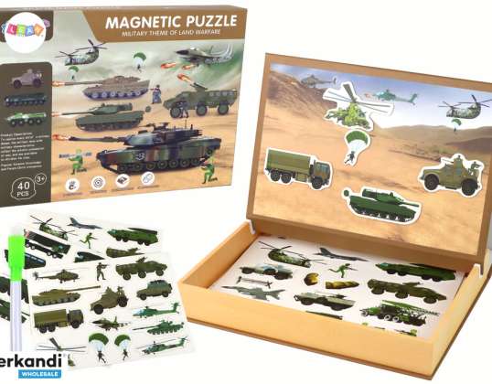 Set educatieve magnetische puzzels met een landoorlogthema