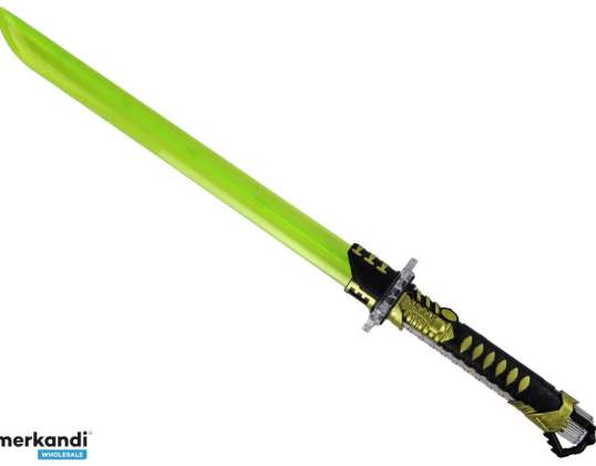 Espada samurái brillante para niños Arma de batalla amarilla que funciona con pilas