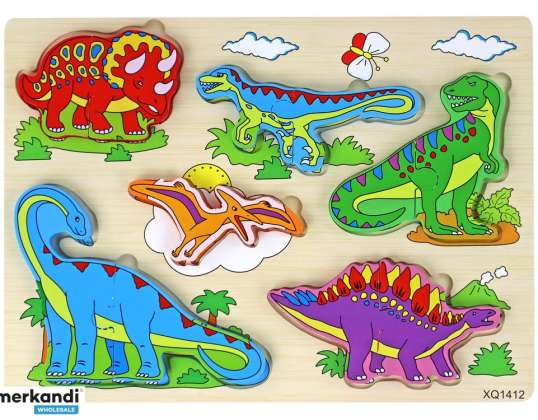 3D-puslespill i tre for barn Logikkspill Dinosaurer Puslespill 11 stk.
